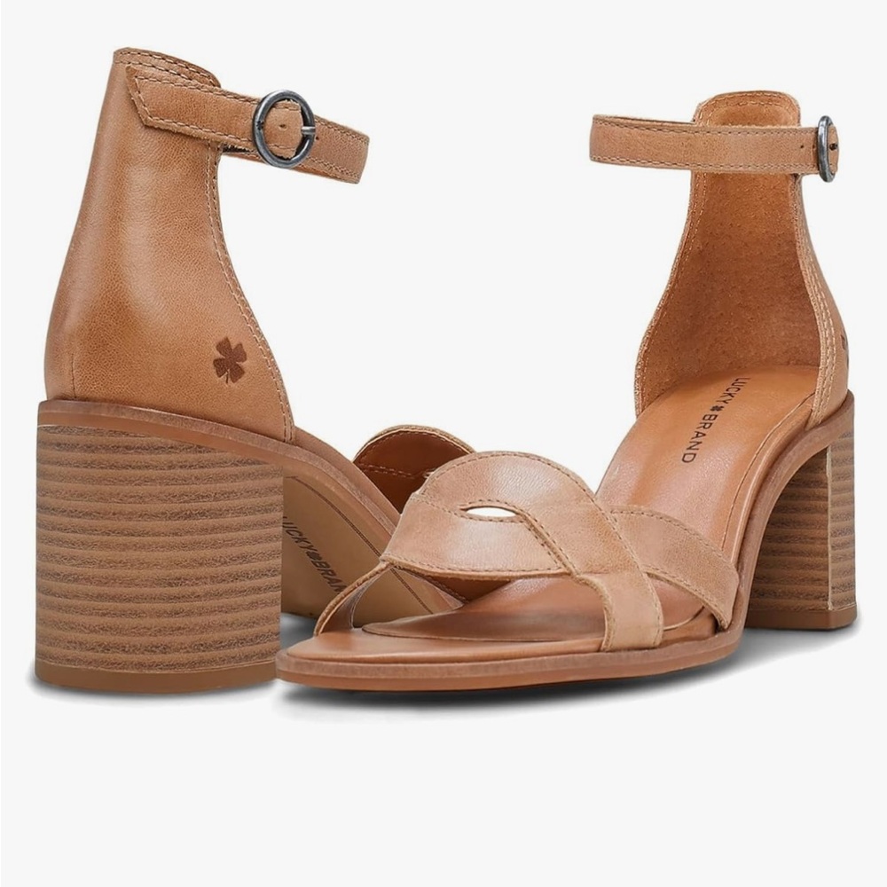 Lucky Brand Women's Sarwa Ankle Strap Heeled Sandal - size 7.5